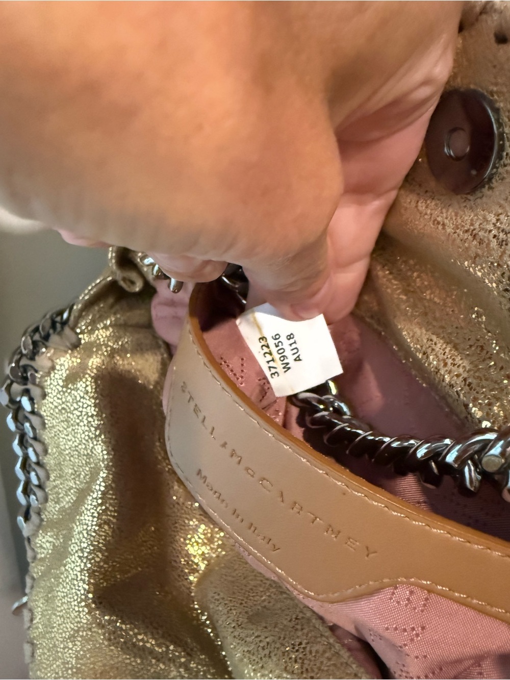 Stella McCartney Mini Metallic Gold Chain-Trim Tote Bag - Picture 4 of 8